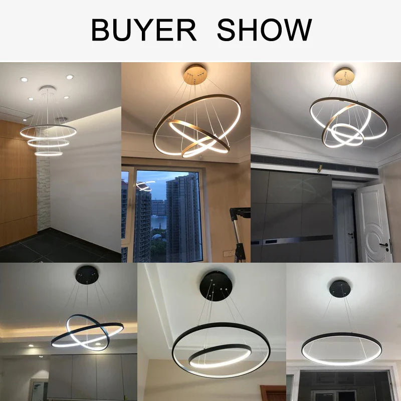 Circle Chandelier black