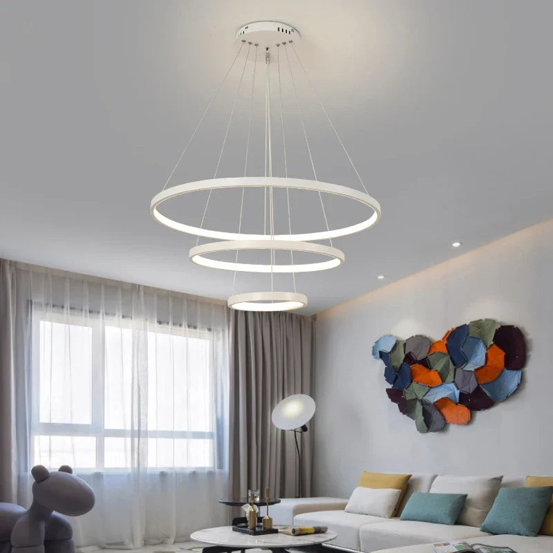 Circle Chandelier white