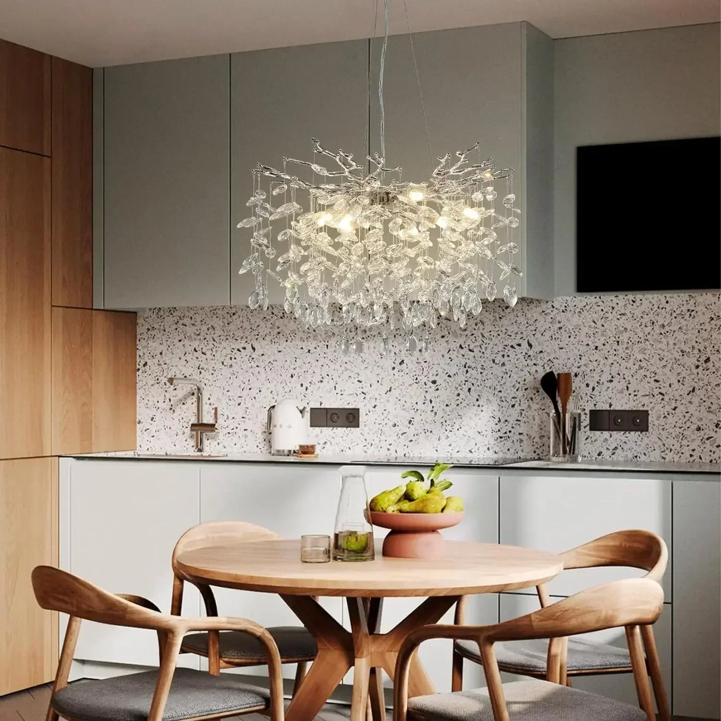 Modern Chrome Crystal Chandeliers