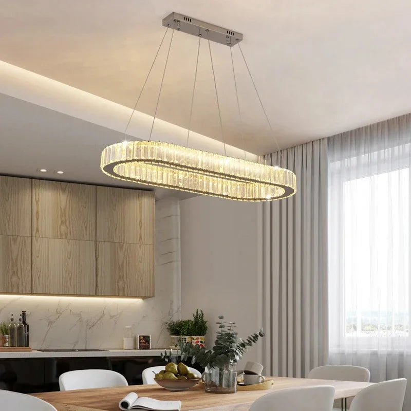 Modern Oval Crystal Chandelier