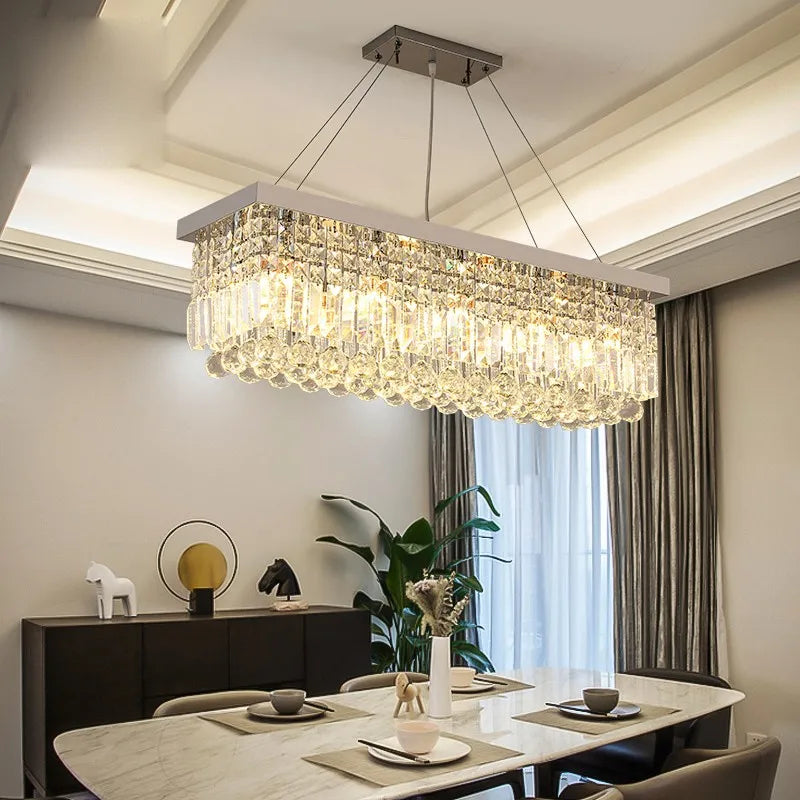 Rectangular Crystal Chandelier modern