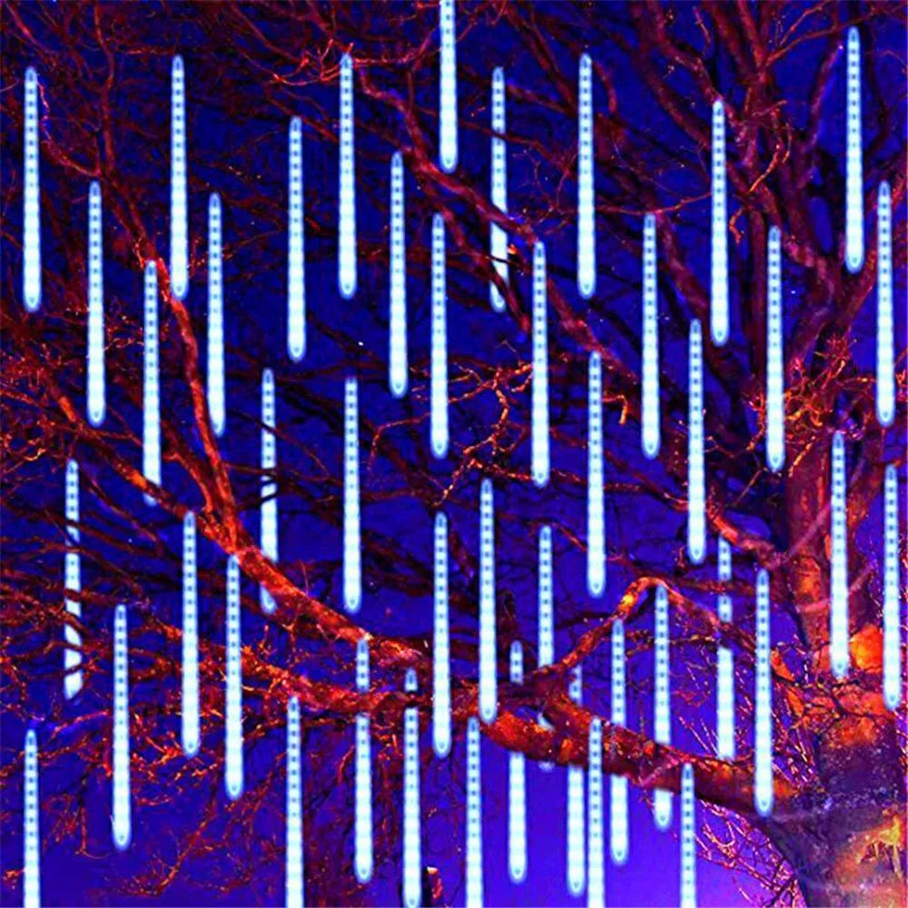 Solar Meteor Shower LED Lights Icicle String