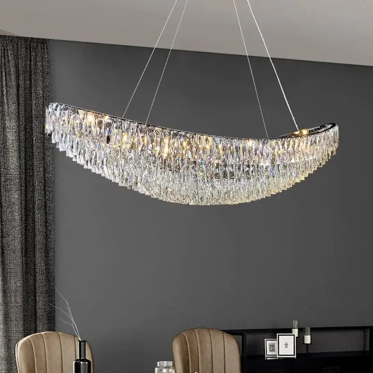 Crystal Boat shaped Chandelier