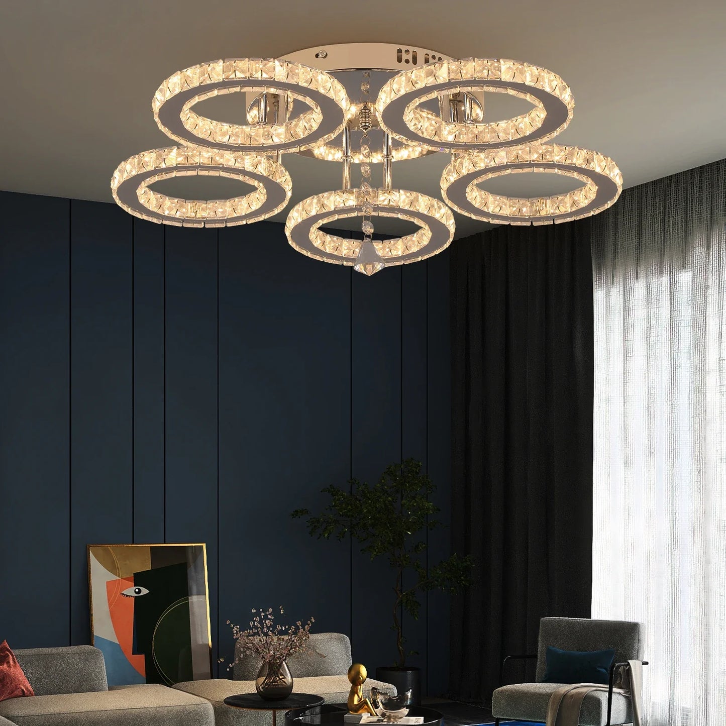 Crystal Circles Ceiling Lights