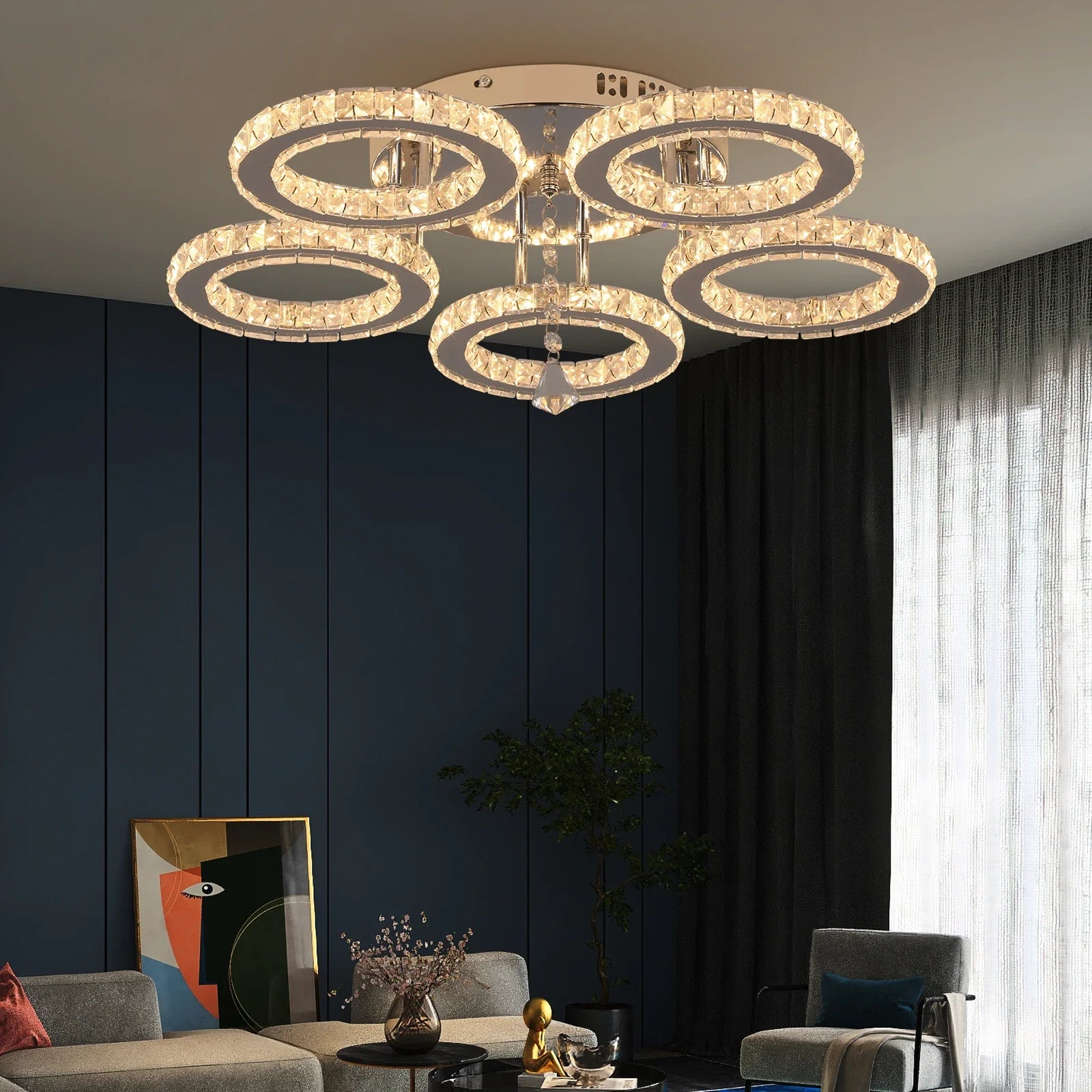 Crystal Circles Ceiling Lights