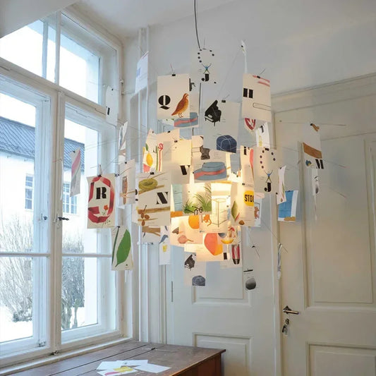 French Note Paper Chandelier