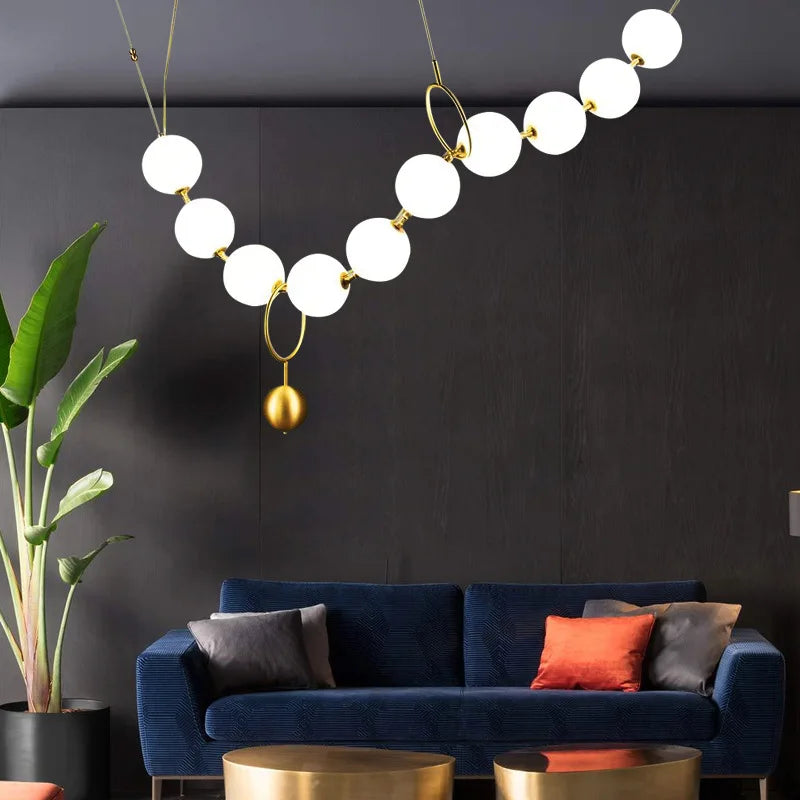 Glass Ball Chain Light fixture