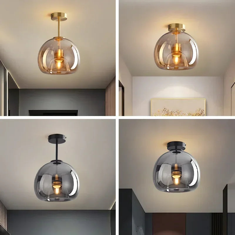 Modern Minimalist LED Glass Ceiling Light