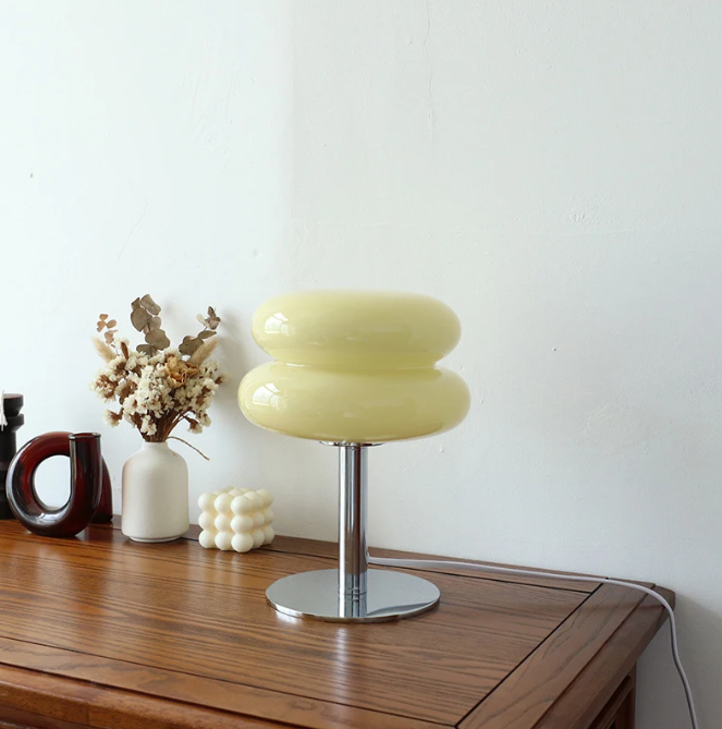 Lampe de table en verre Macaron