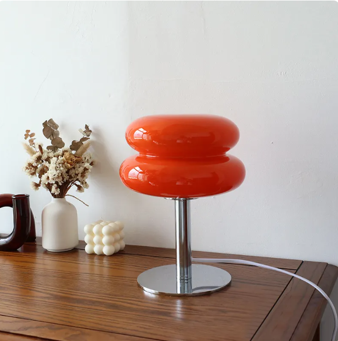 Lampe de table en verre Macaron