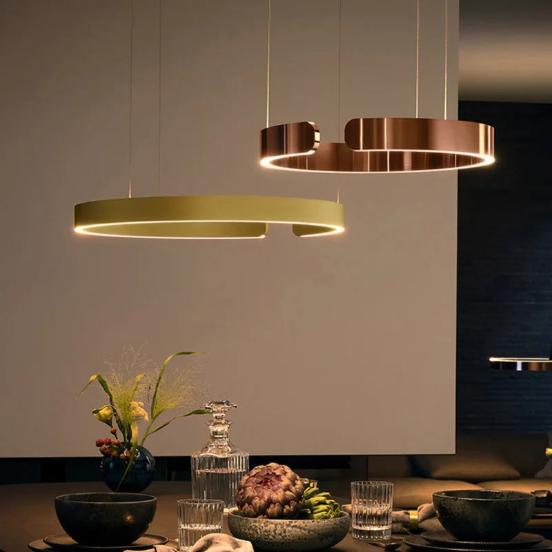 Gold Modern Nordic Round Ring Light Chandelier