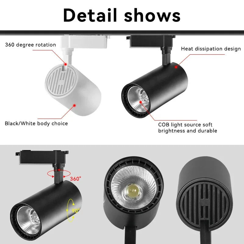 Versatile LED Track Light for Home and Store Lighting