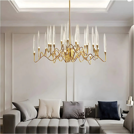 Luxury Candle Chandelier gold