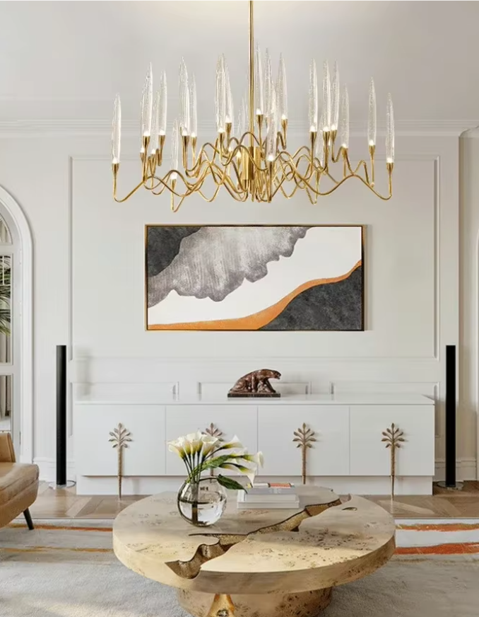Luxury Candle Chandelier gold
