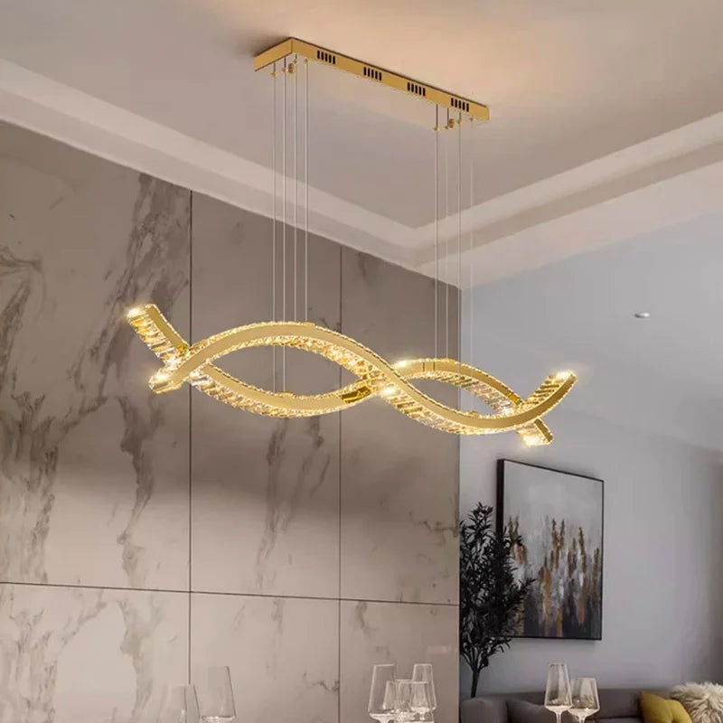Luxury Crystal Wave Pendant Light fixtures