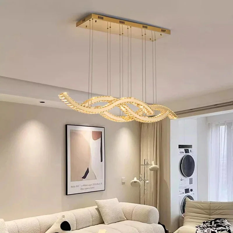 Luxury Crystal Wave Pendant Lights