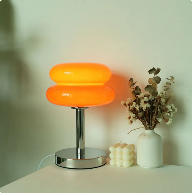 Lampe de table en verre Macaron