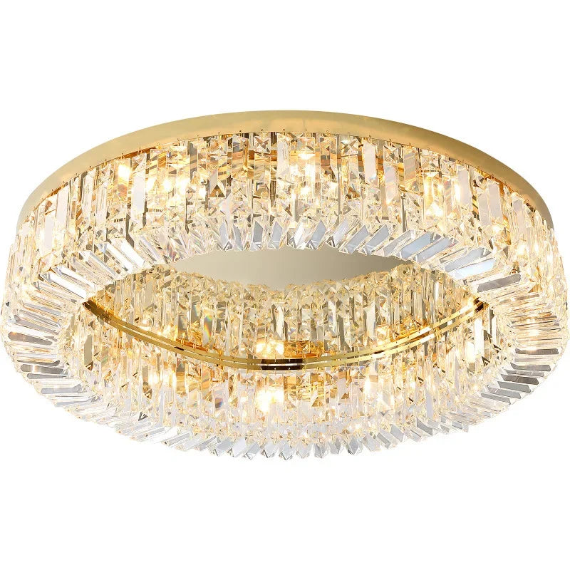 Modern Crystal Ceiling Light: Stylish Gold Pendant Lamp