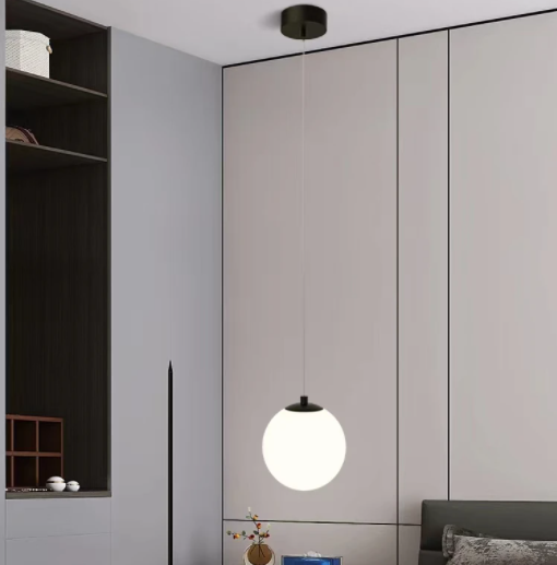Lámparas colgantes modernas con bolas de cristal