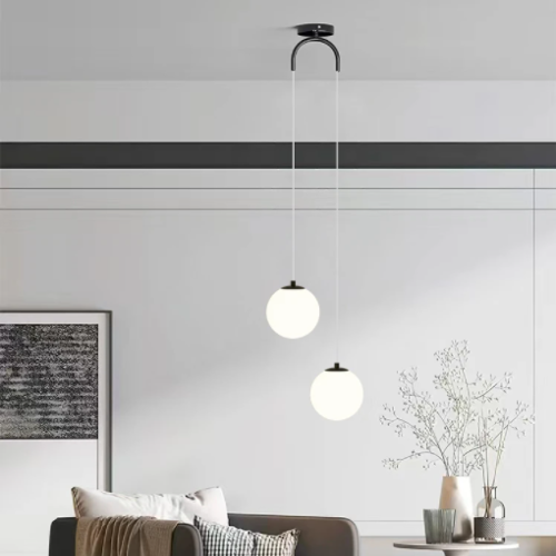 Lámparas colgantes modernas con bolas de cristal