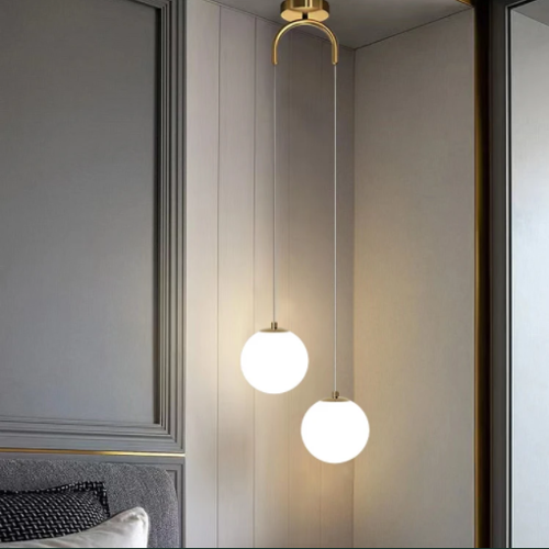 Lámparas colgantes modernas con bolas de cristal