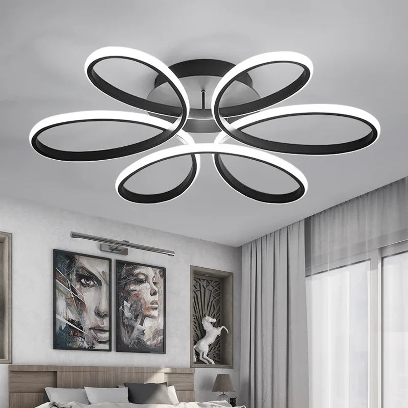 Modern Ceiling Light In Black Or White