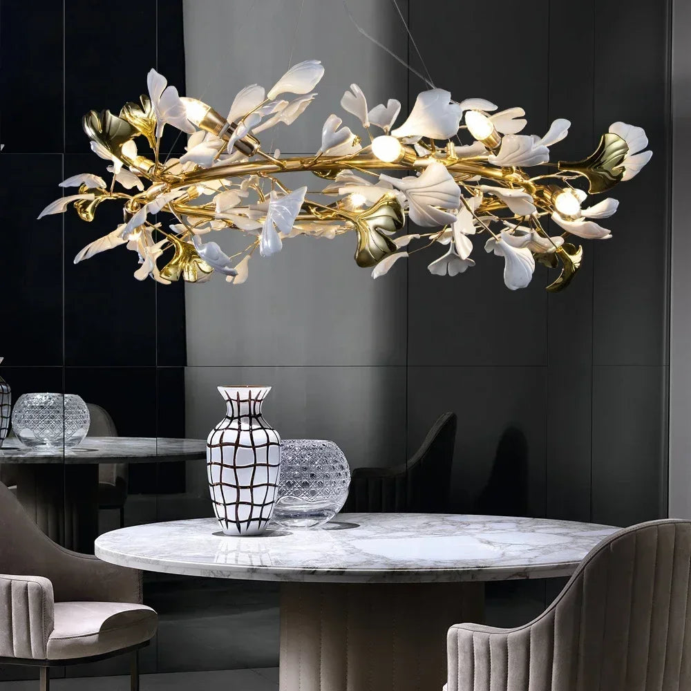 Modern Ginkgo Leaf tree branch Chandeliers