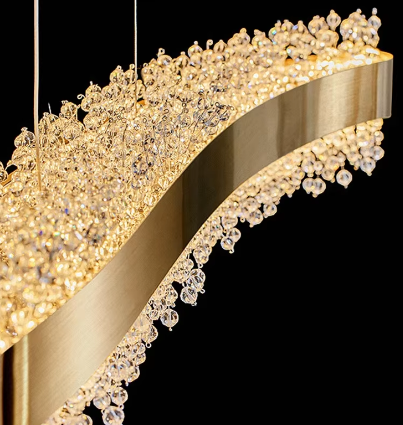 Lustre suspendu en cristal de luxe moderne