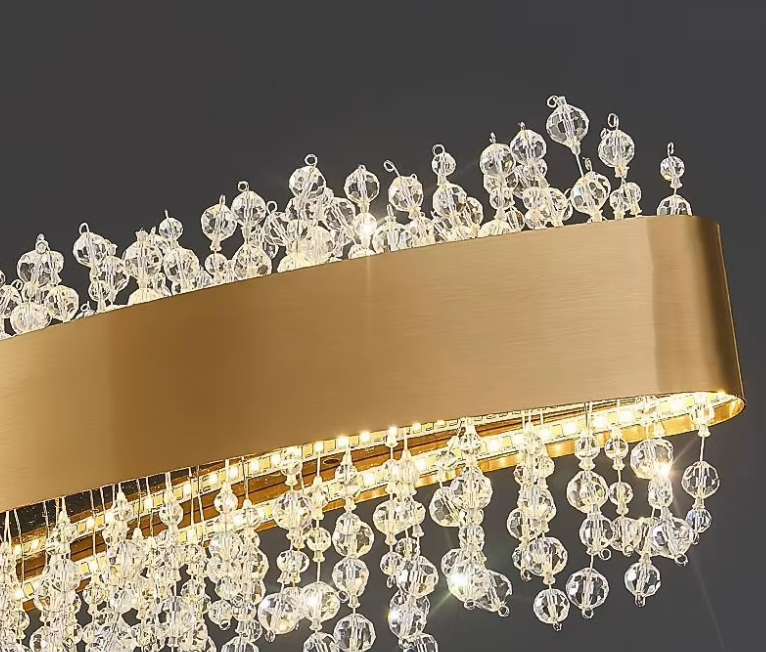 Lustre suspendu en cristal de luxe moderne
