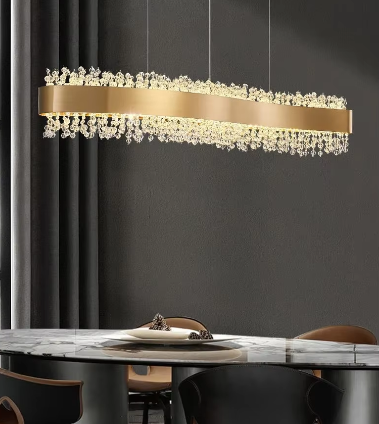 Lustre suspendu en cristal de luxe moderne