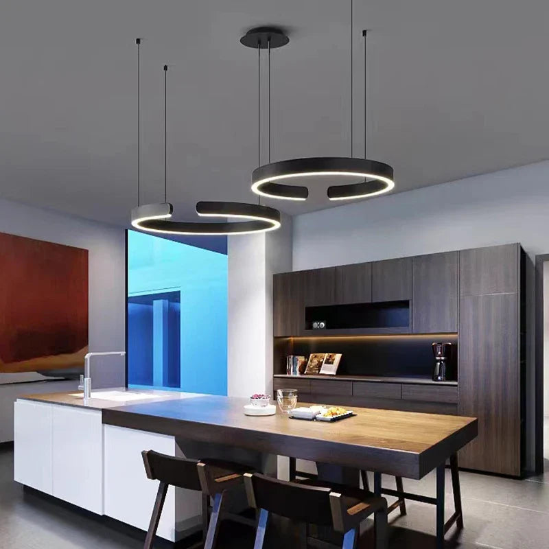 Modern Nordic Round Ring Light Chandelier