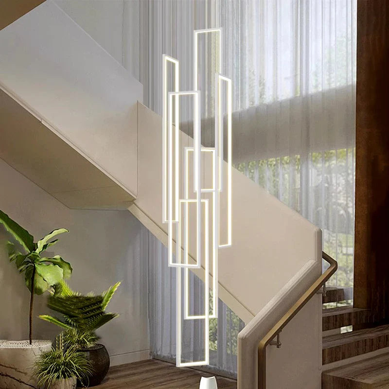 Modern Square Staircase Chandelier