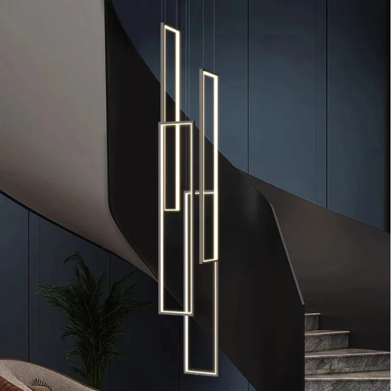 Modern Square Stairs Chandelier
