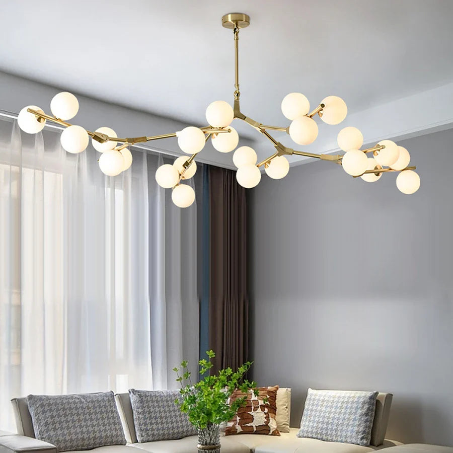 Nordic Glass Ball Chandelier gold