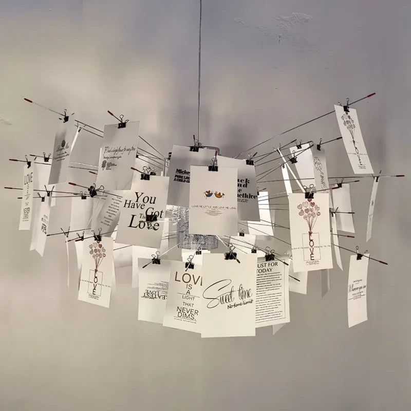 French Zettel Paper Chandelier