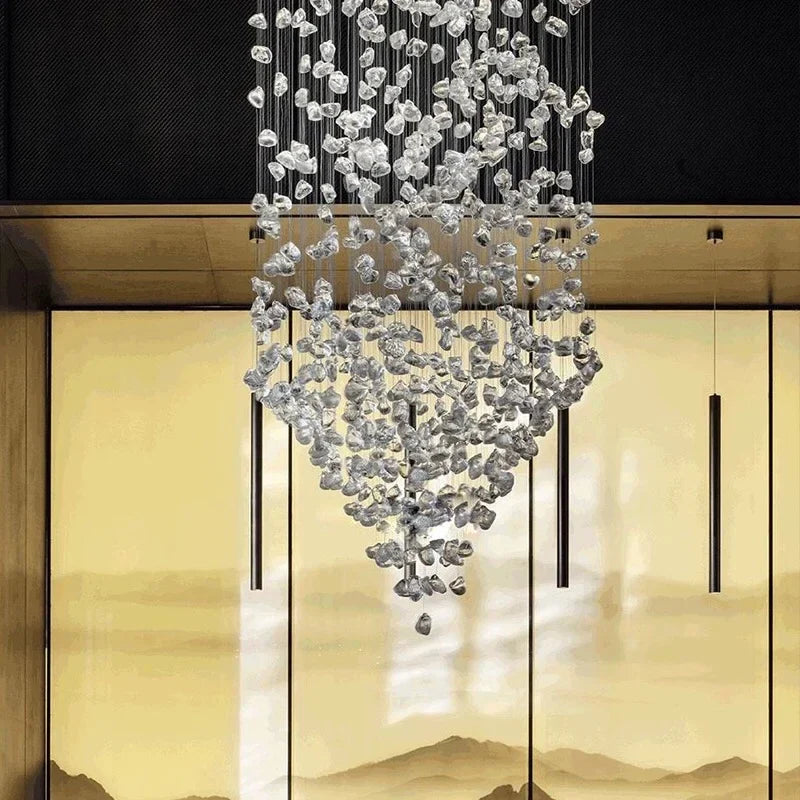 Crystal Chandelier Luxury Staircase Light Fixture