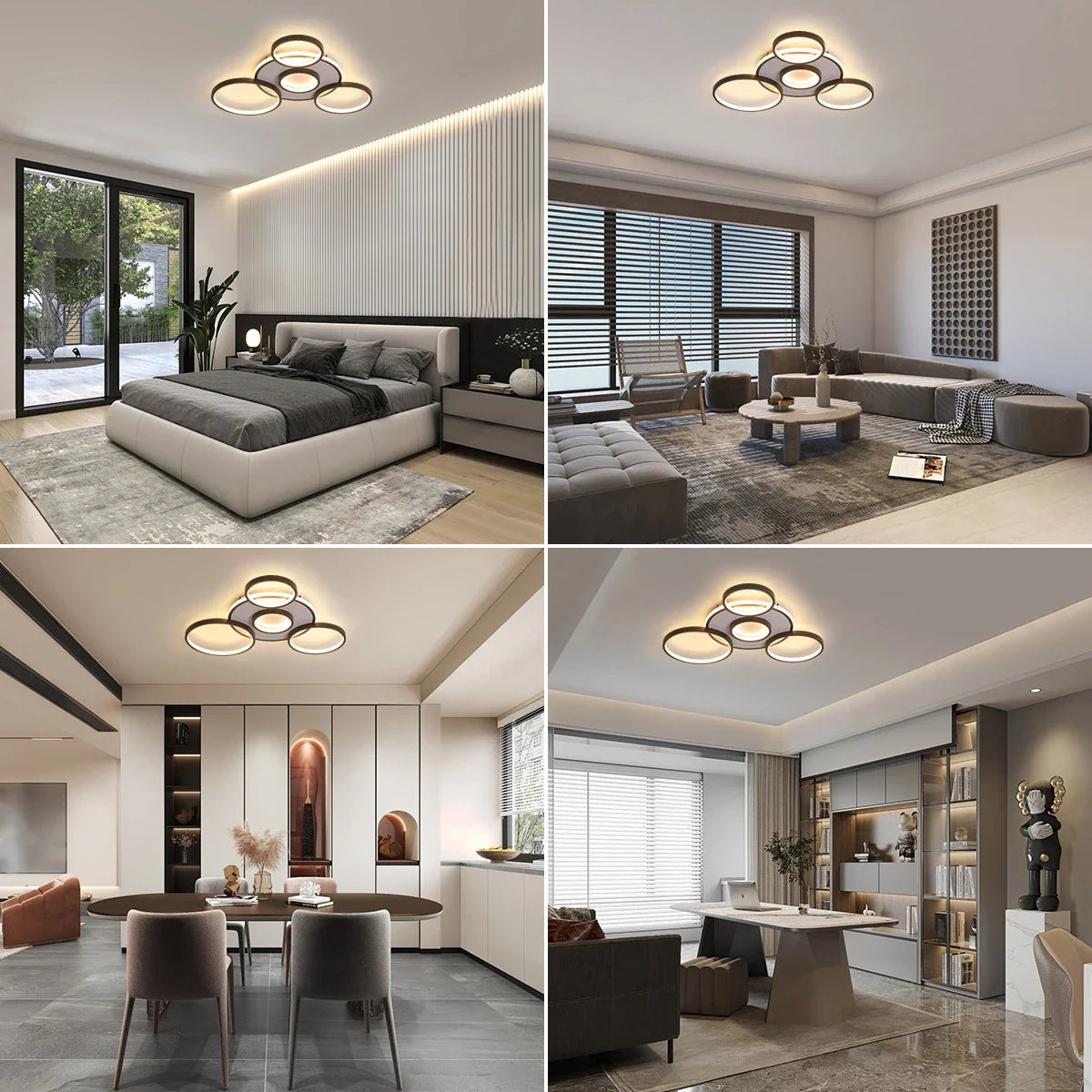 Modern 5-Light LED Flush Mount Ceiling Fixture