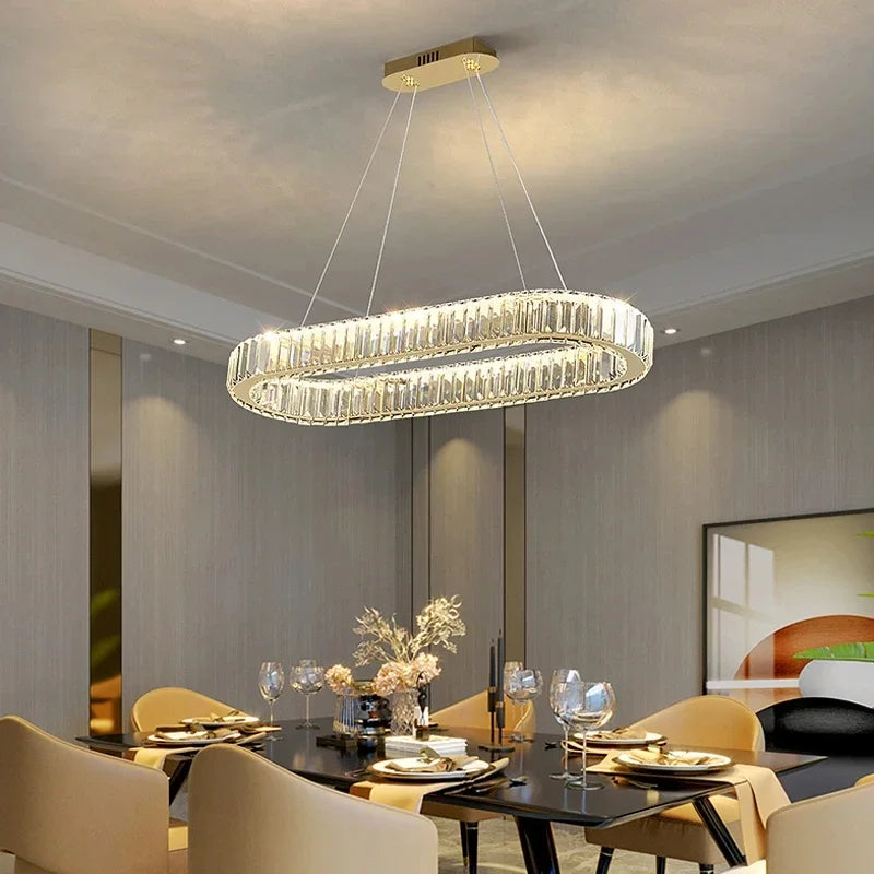 Modern Luxury LED Crystal Pendant Light 8-10 Lights