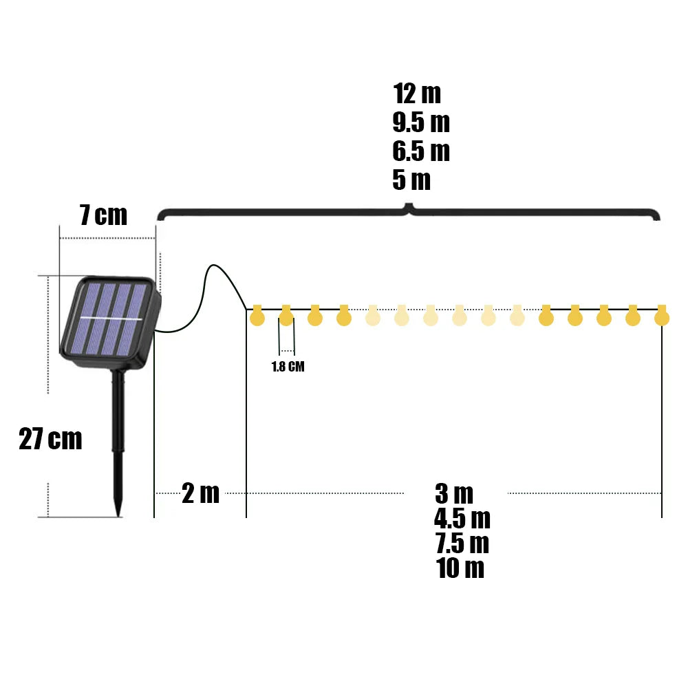 Solar Powered String Fairy Lights