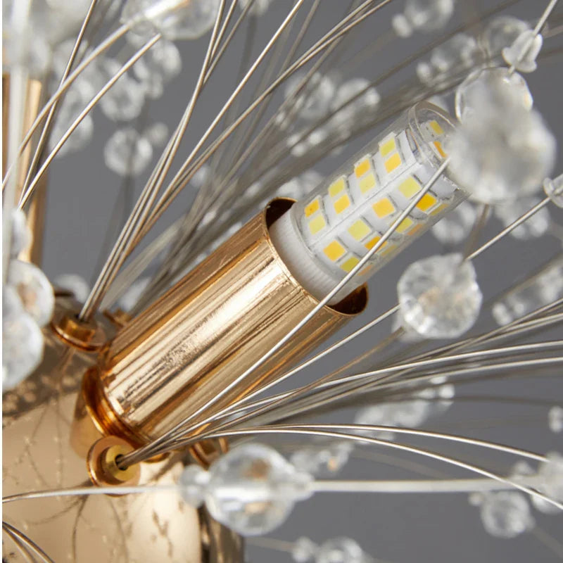 Modern Dandelion Crystal Beads Living Room Ceiling Lighting Fixture