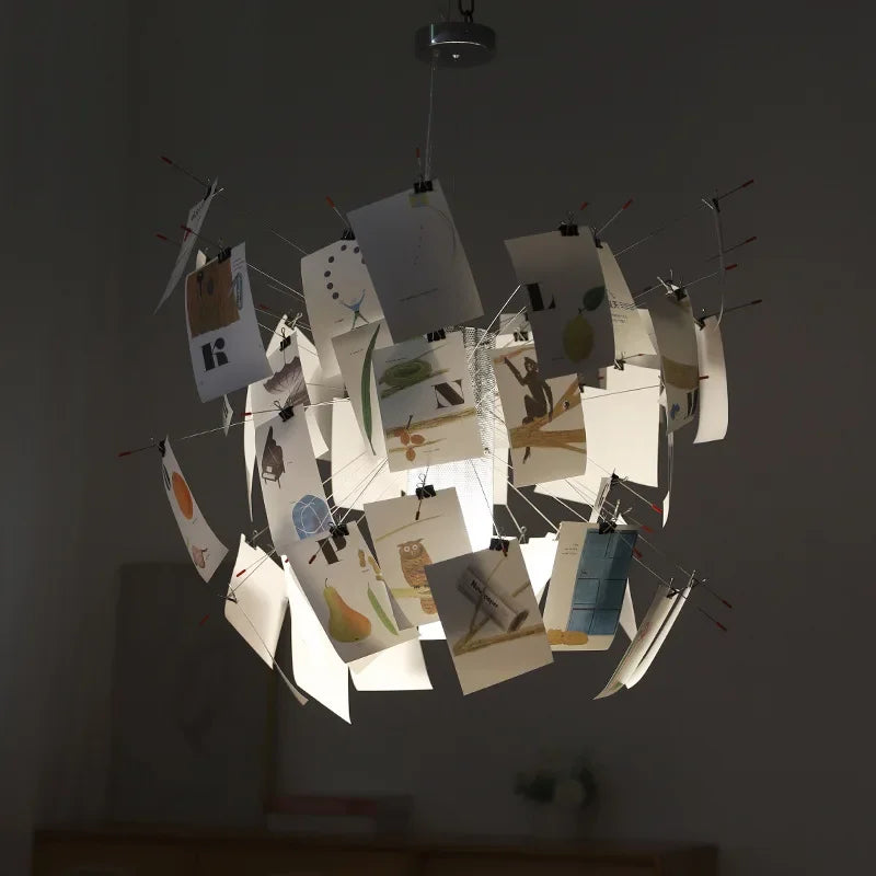 French Zettel Paper Chandelier