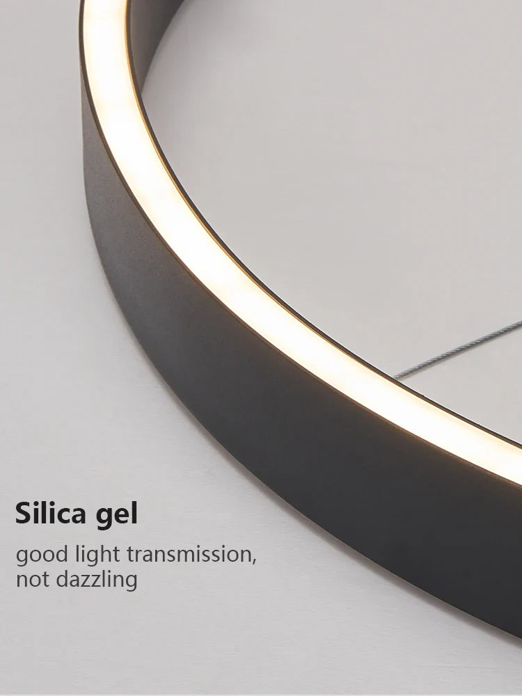 Nordic Modern LED Chandelier - Elegant Ring Light for Home