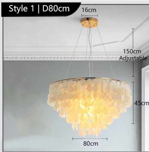 French Style Shell Chandelier