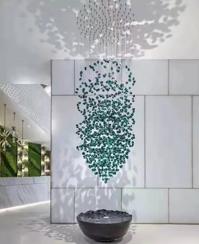 Lustre en cristal de luxe pour escalier
