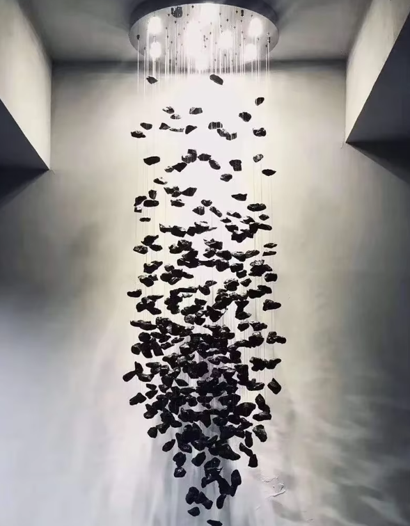 Lustre en cristal de luxe pour escalier
