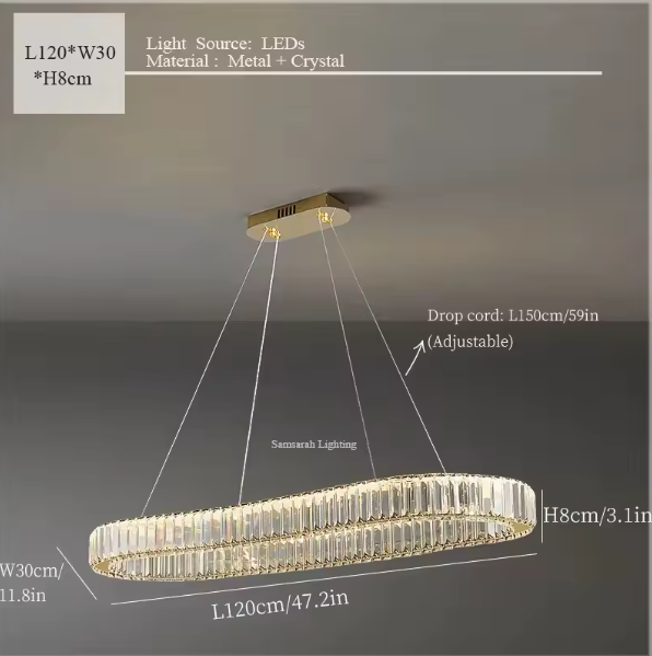 Oval Crystal Chandelier
