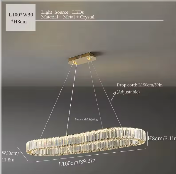 Oval Crystal Chandelier