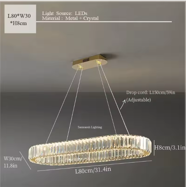 Oval Crystal Chandelier