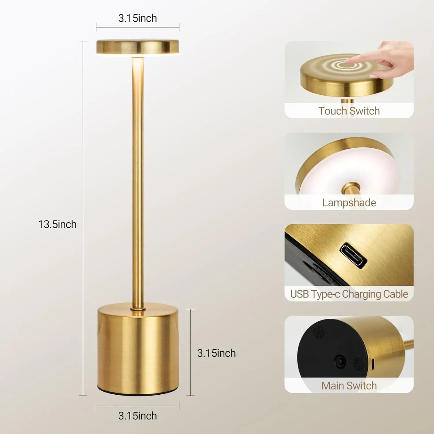 Rechargeable Touch LED Table Lamp