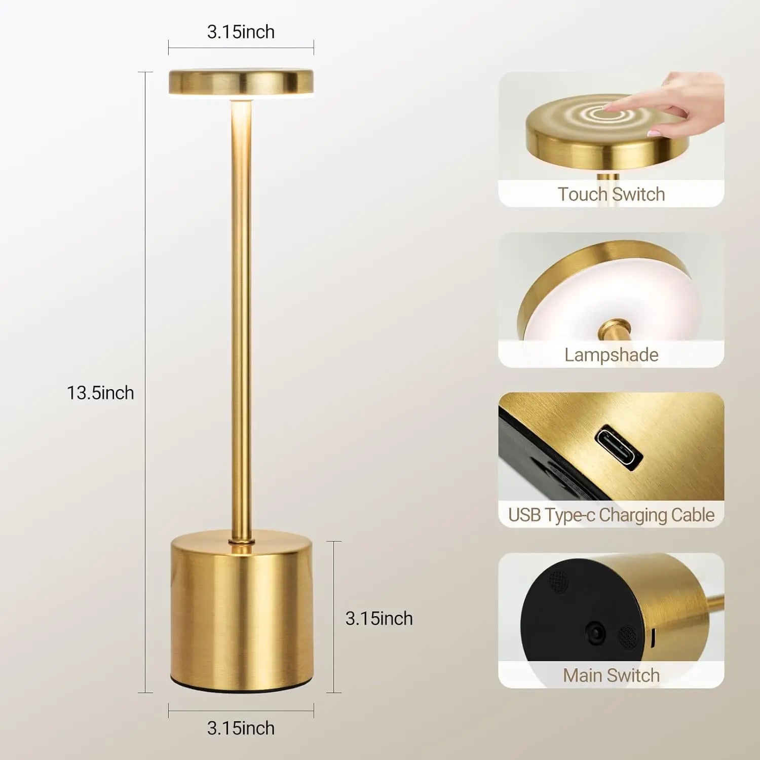 Rechargeable Touch LED Table Lamp